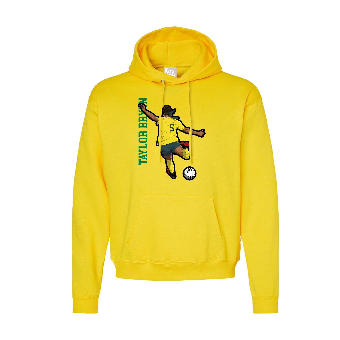 Hoodie — Name Vertical in Yellow