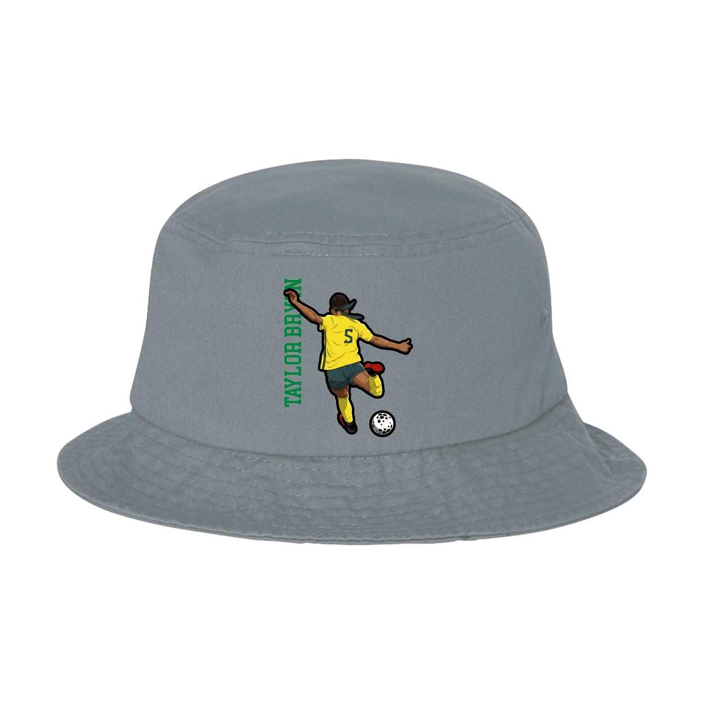 Bucket Cap — Name Vertical in Grey