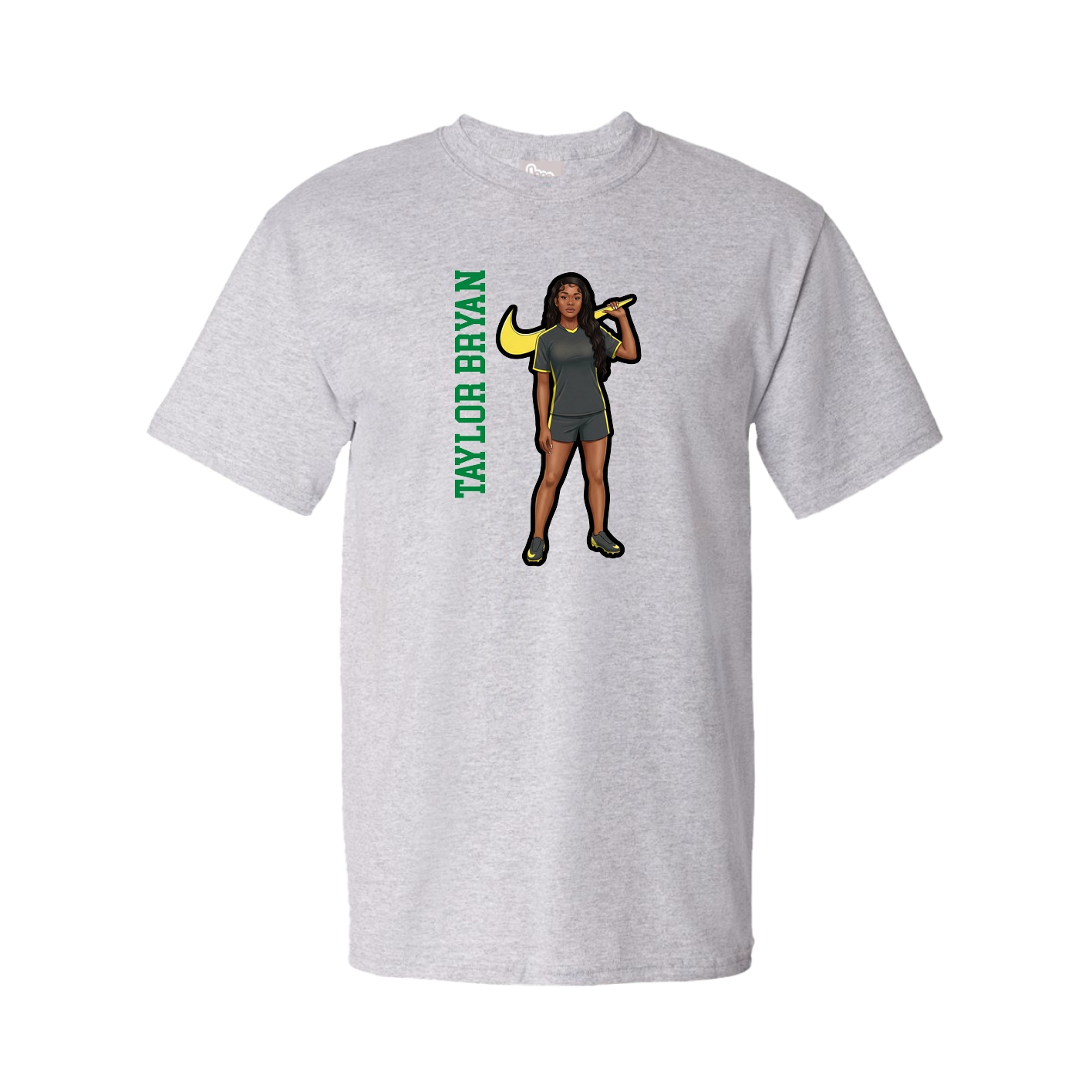 Tee — Name Vertical in Grey