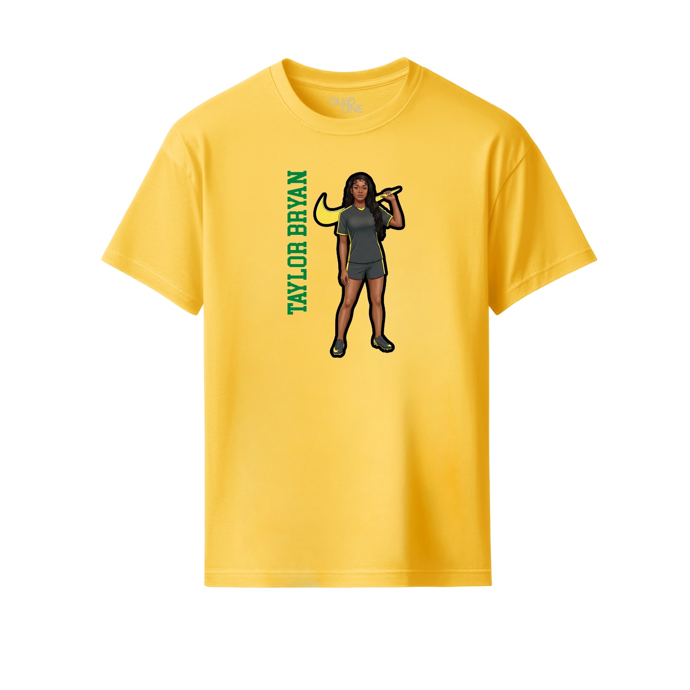 Youth Tee — Name Vertical in Yellow