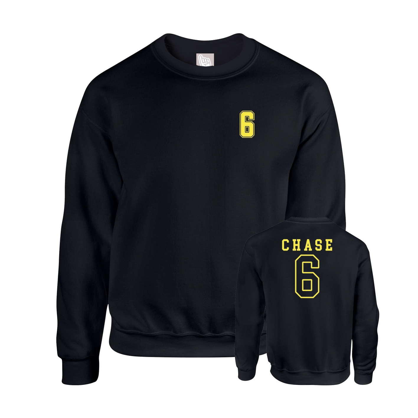 Fleece Crew — Chest Back in Black