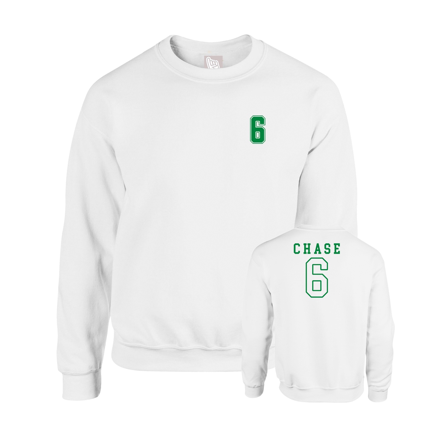 Fleece Crew — Chest Back in White