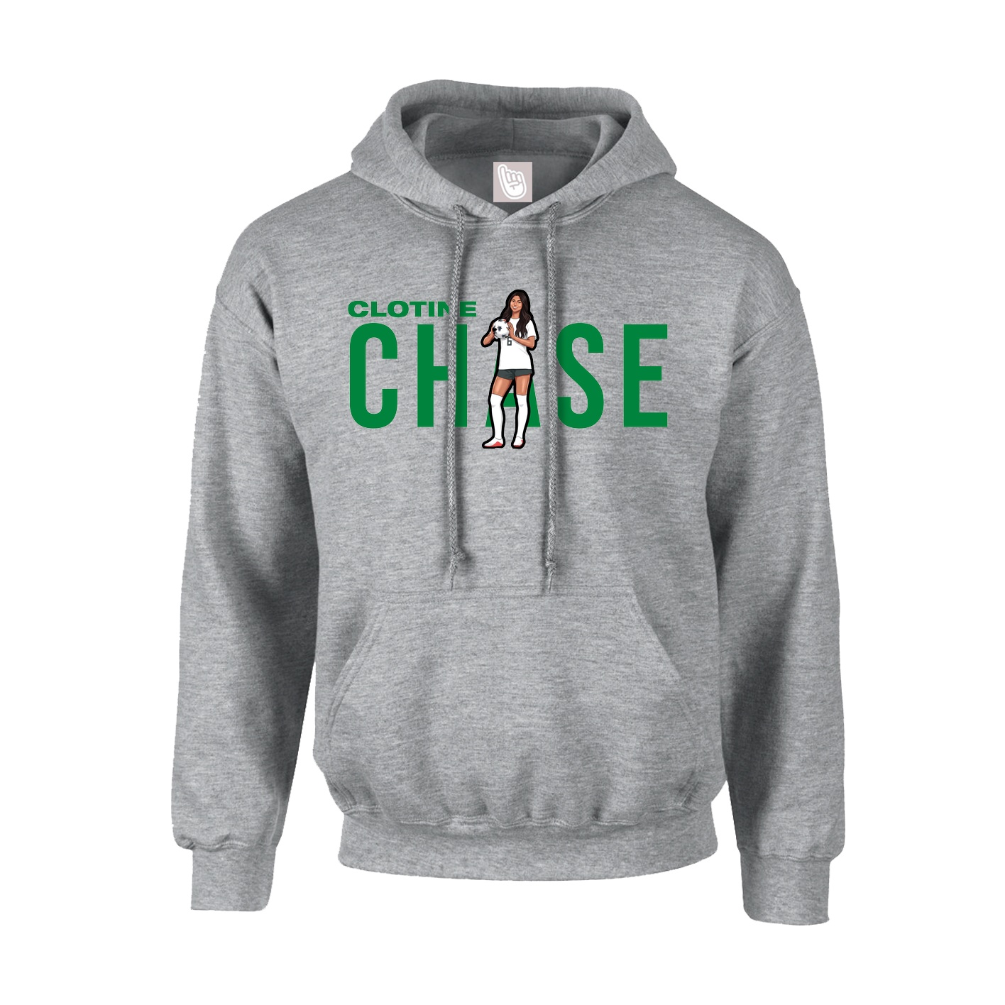 Youth Hoodie — Player Name in Grey