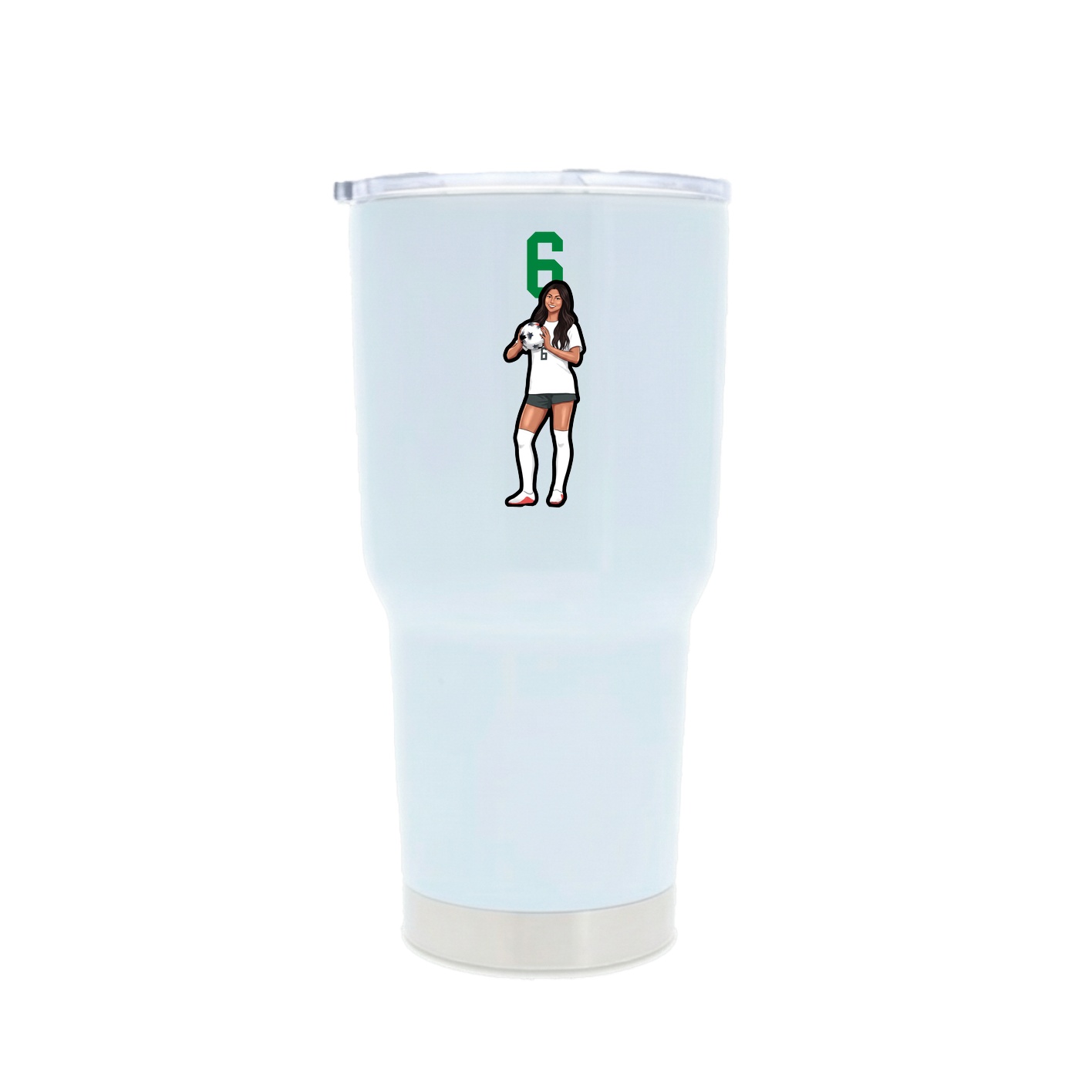 30oz Stainless Steel Tumbler — Number Top in White