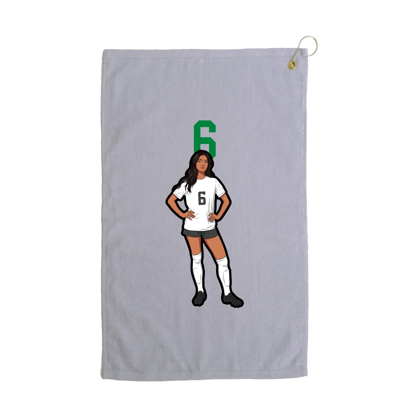 Golf Towel — Number Top in Grey