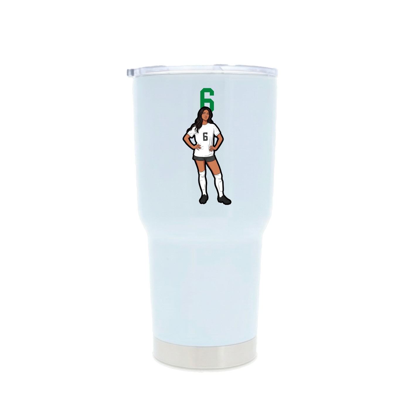 30oz Stainless Steel Tumbler — Number Top in White