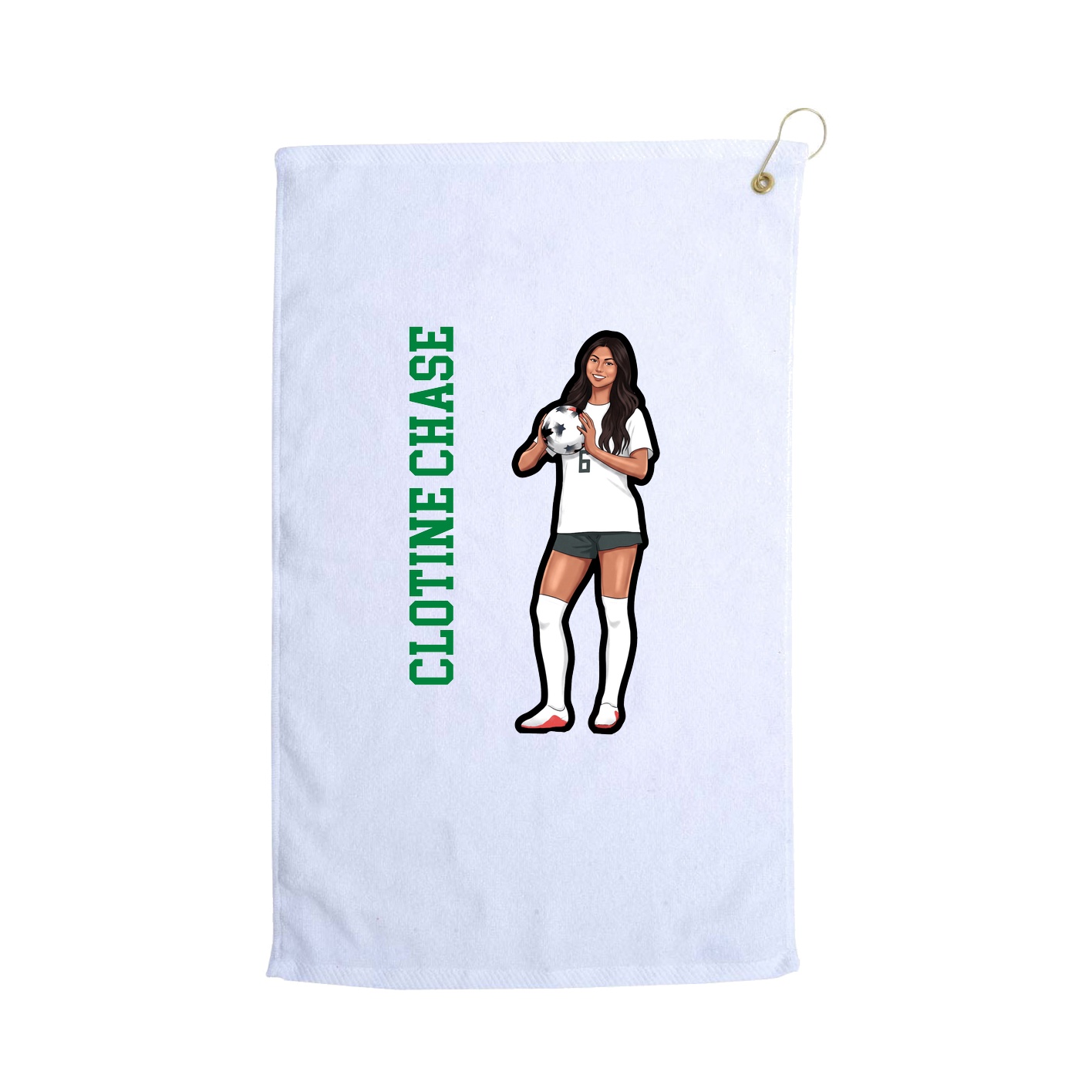 Golf Towel — Name Vertical in White