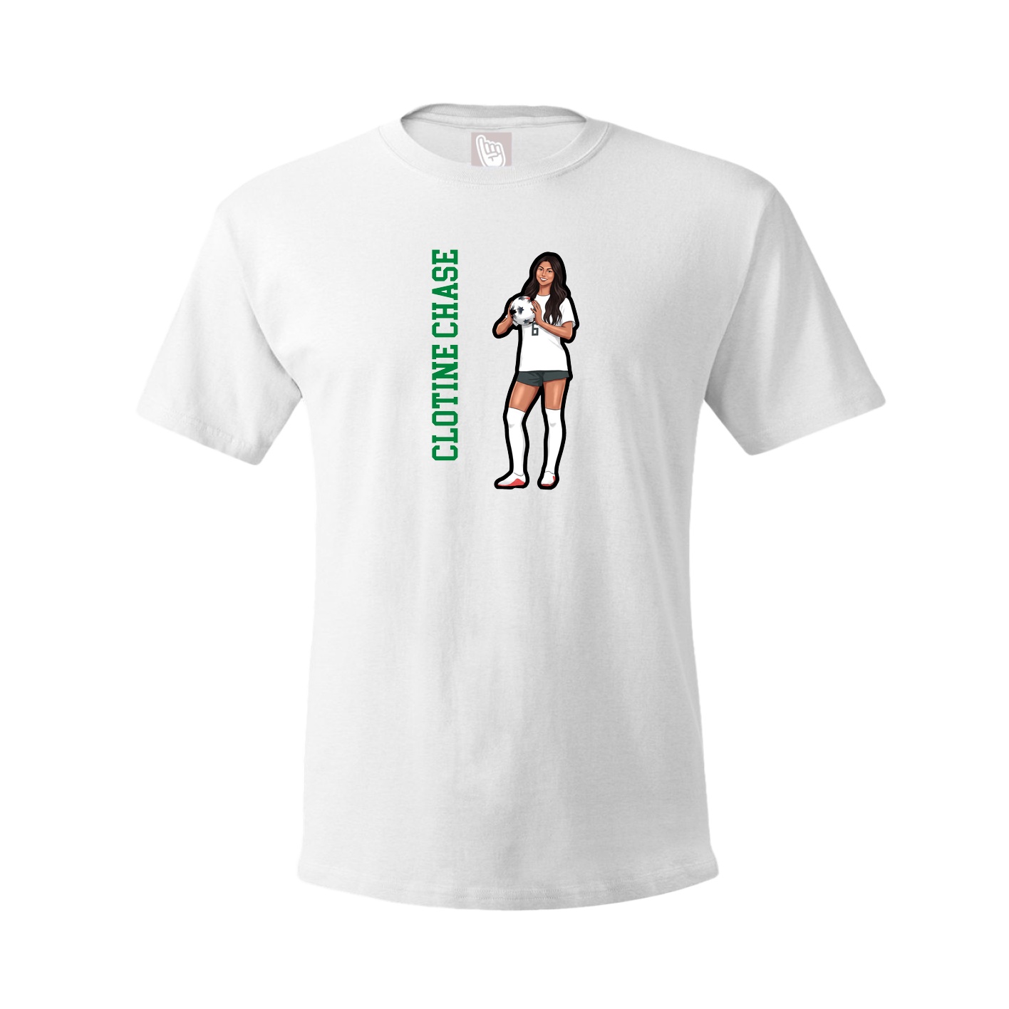 Youth Tee — Name Vertical in White