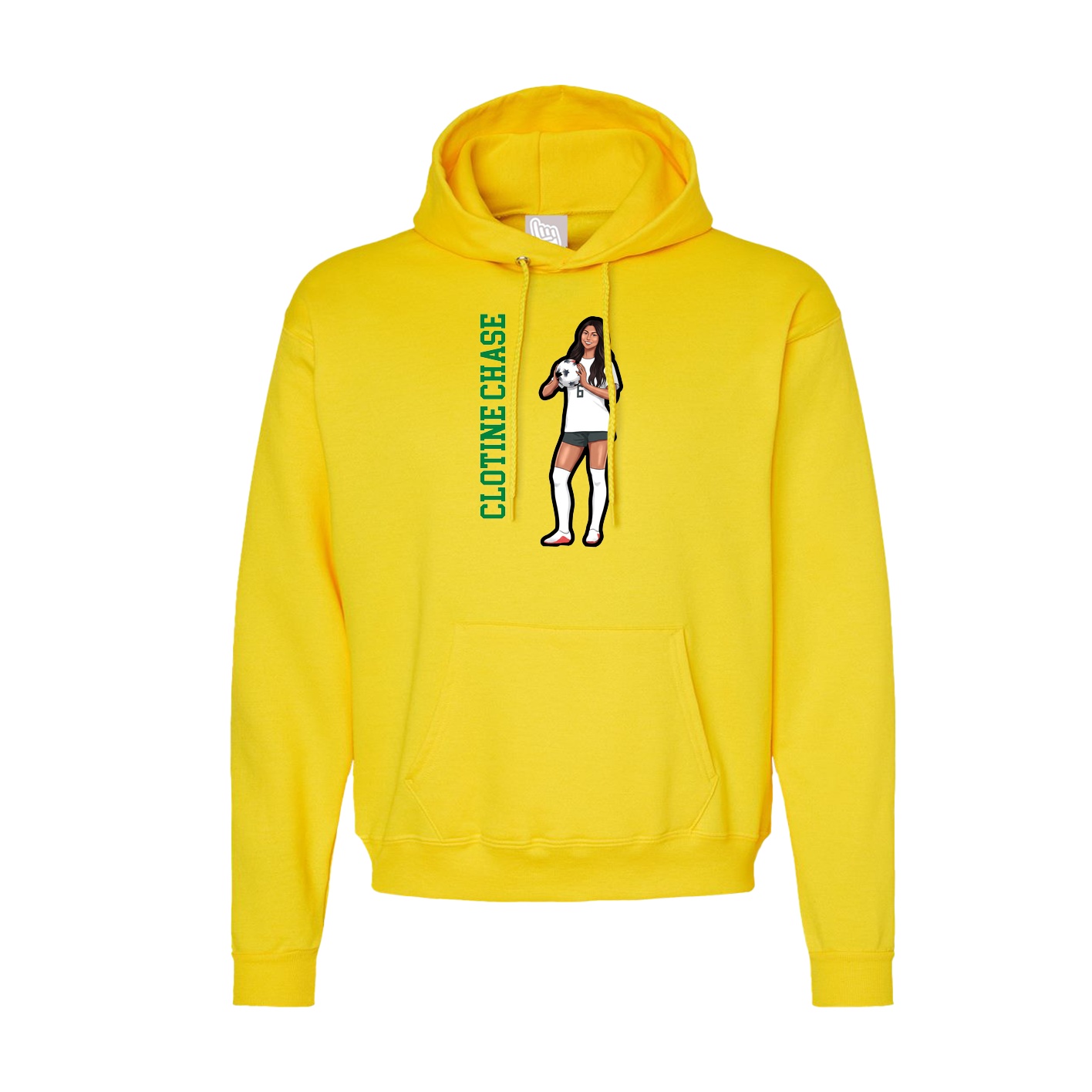 Hoodie — Name Vertical in Yellow