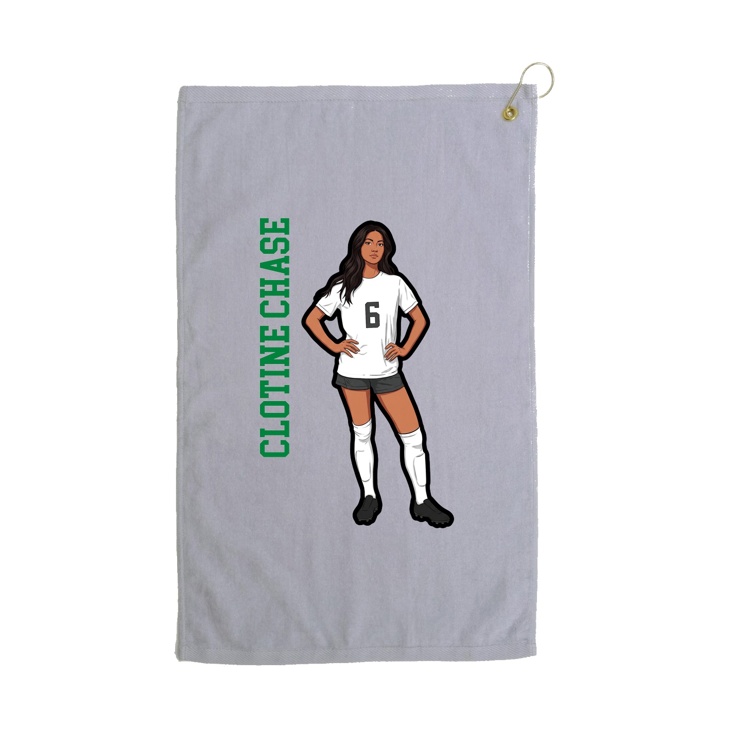 Golf Towel — Name Vertical in Grey