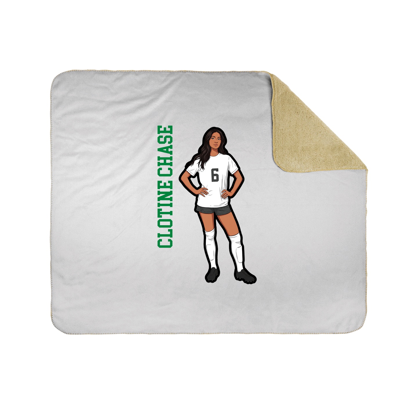 Throw Blanket — Name Vertical in White