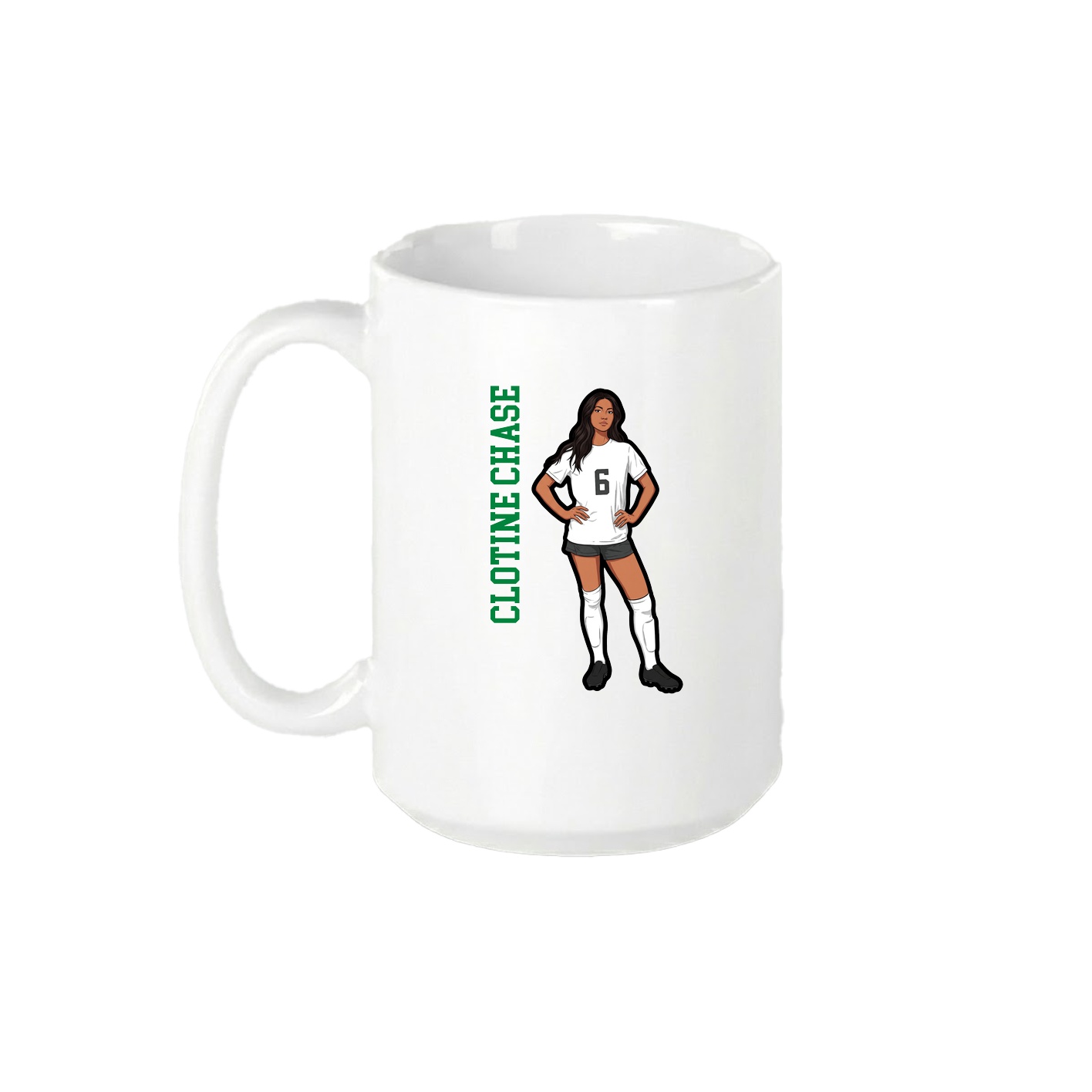 15oz Coffee Mug — Name Vertical in White