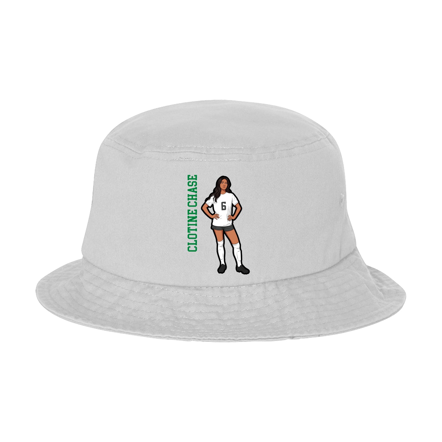 Bucket Cap — Name Vertical in White