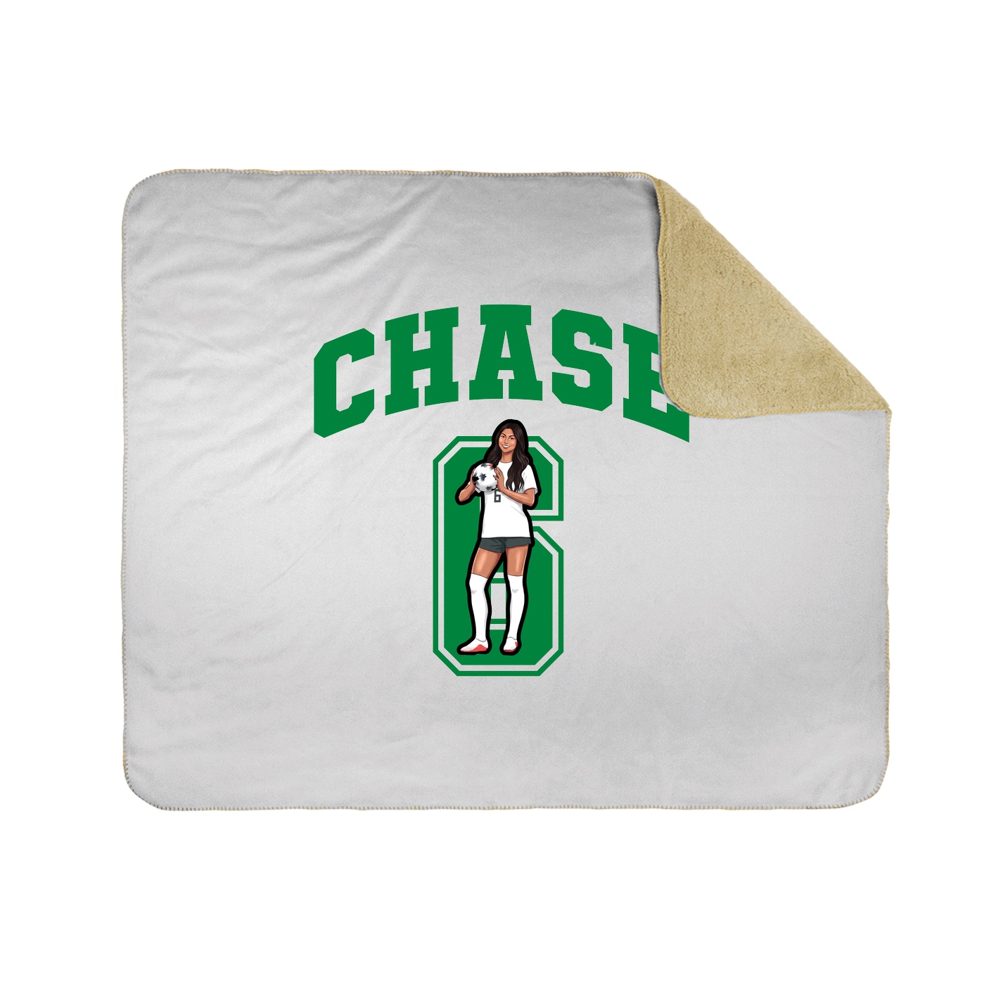 Throw Blanket — Number in White