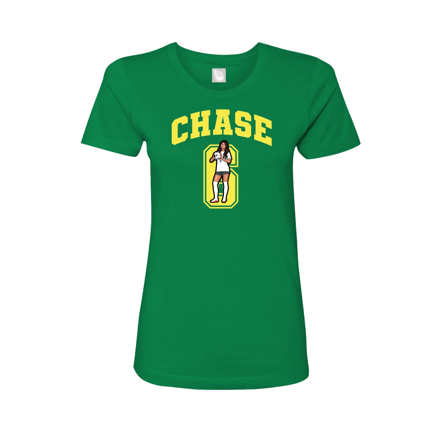 Fitted Women's Tee — Number in Green