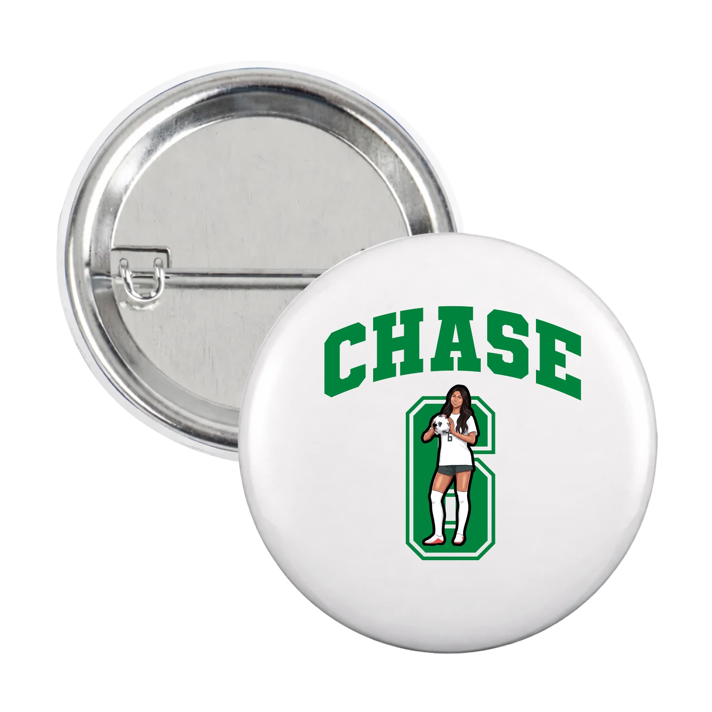 Game Day Button — Number in White