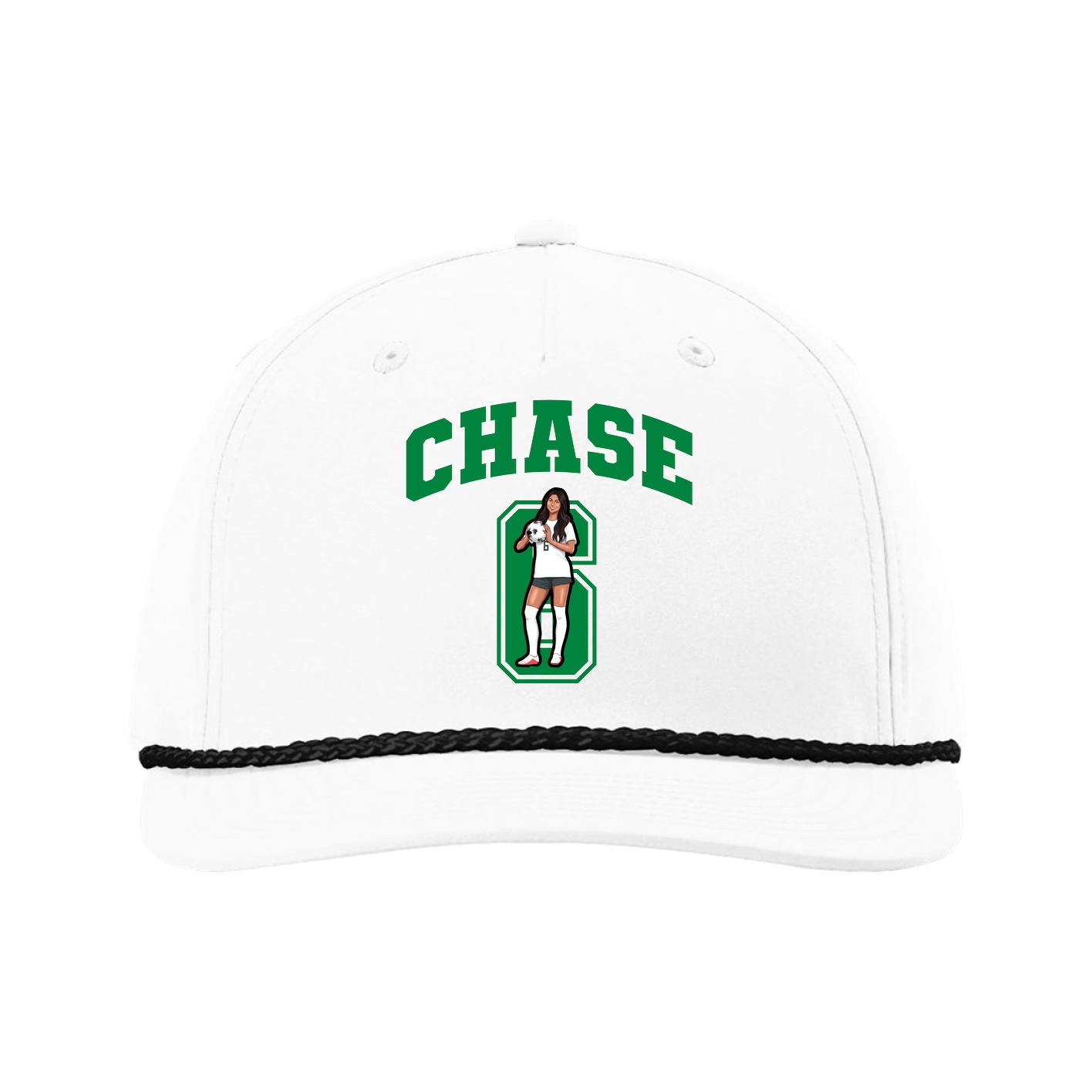 Five-Panel Classic Rope Cap — Number in White
