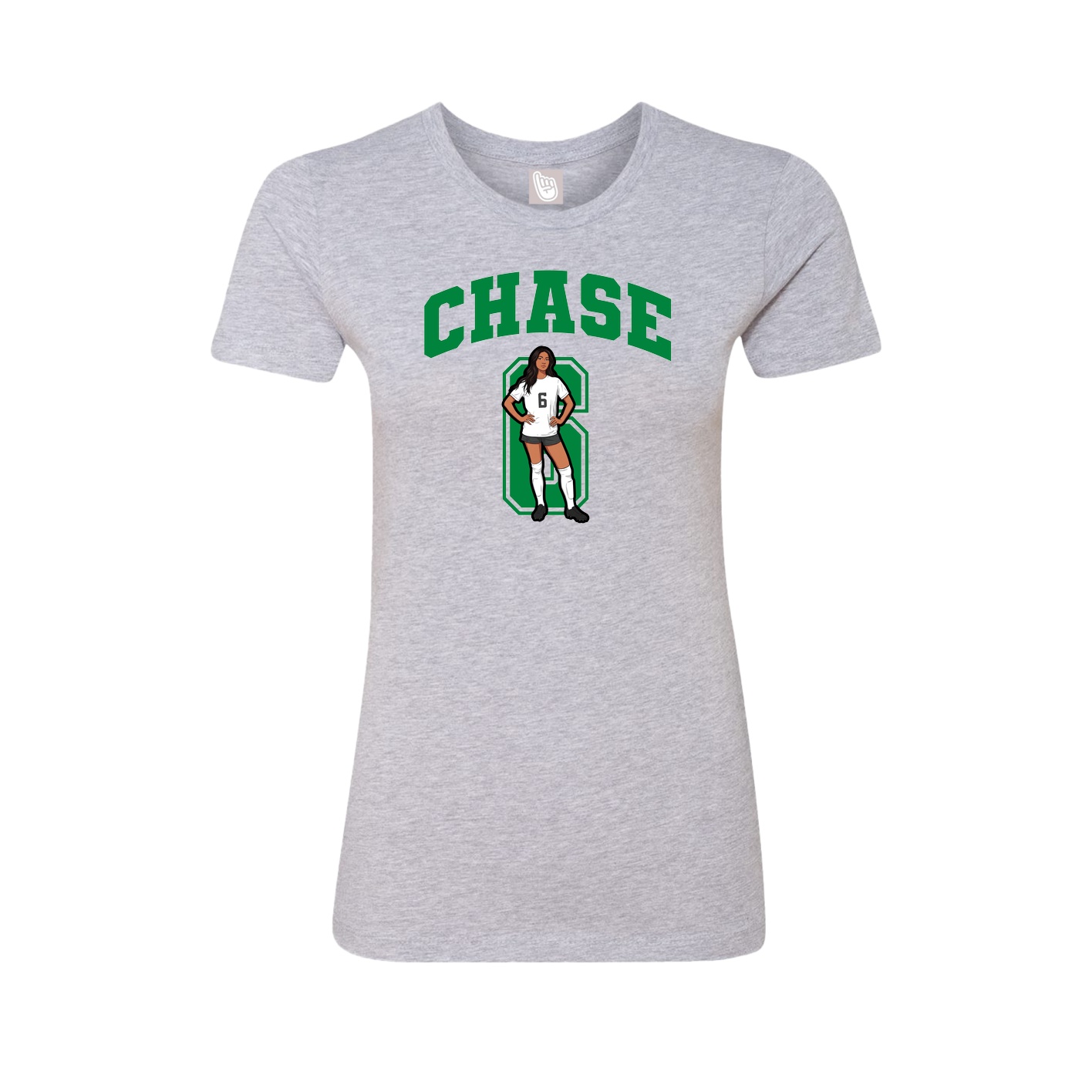 Fitted Women's Tee — Number in Grey