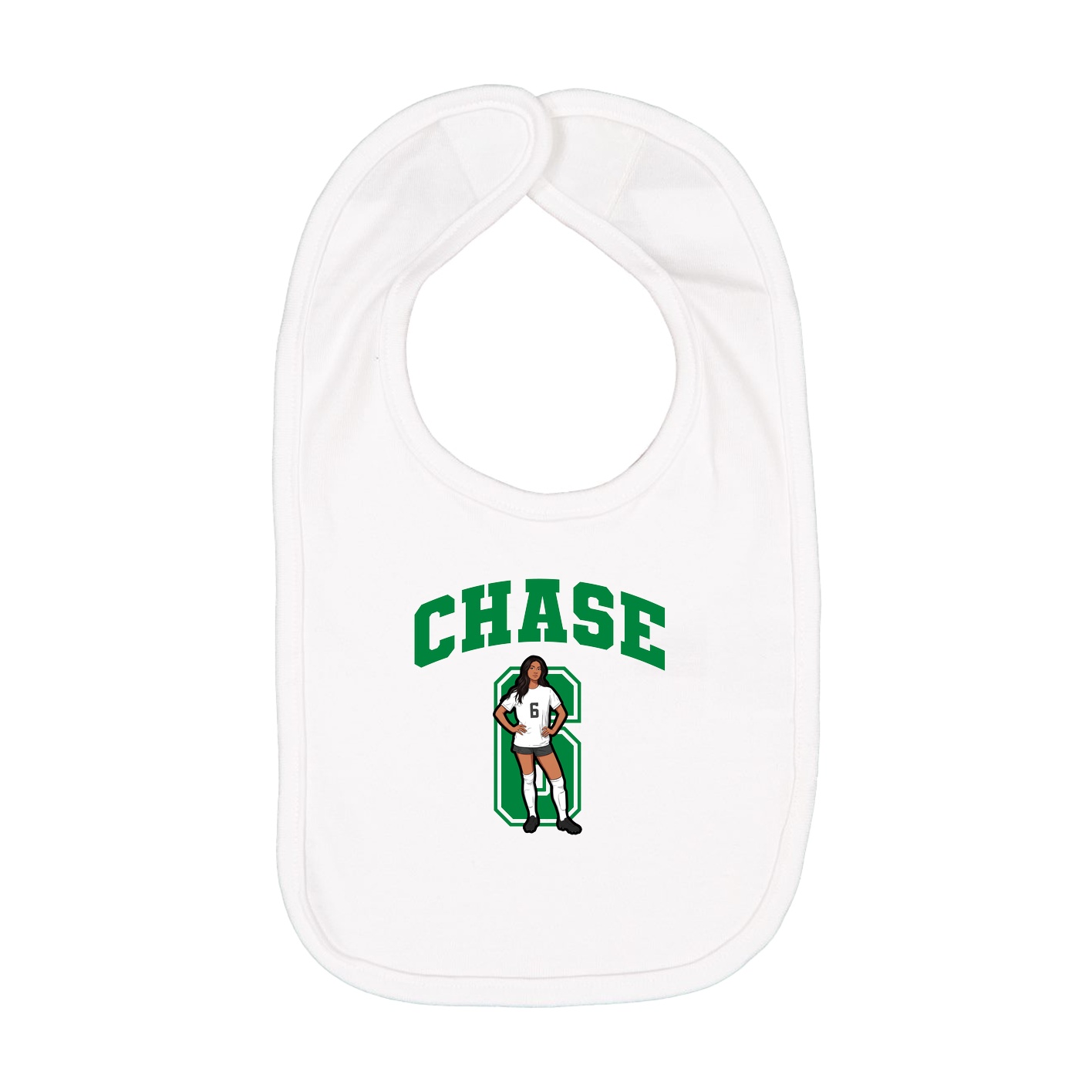 Infant Bib — Number in White