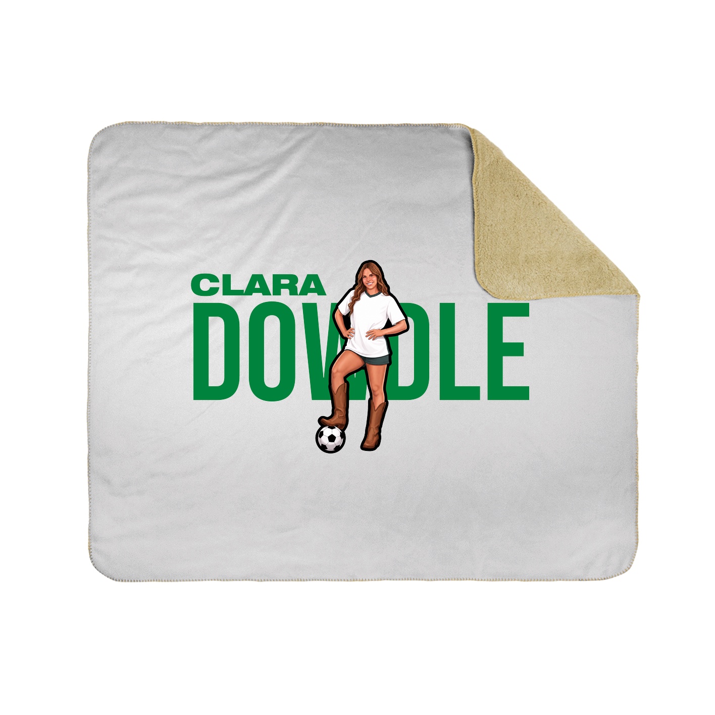 Throw Blanket — Player Name in White