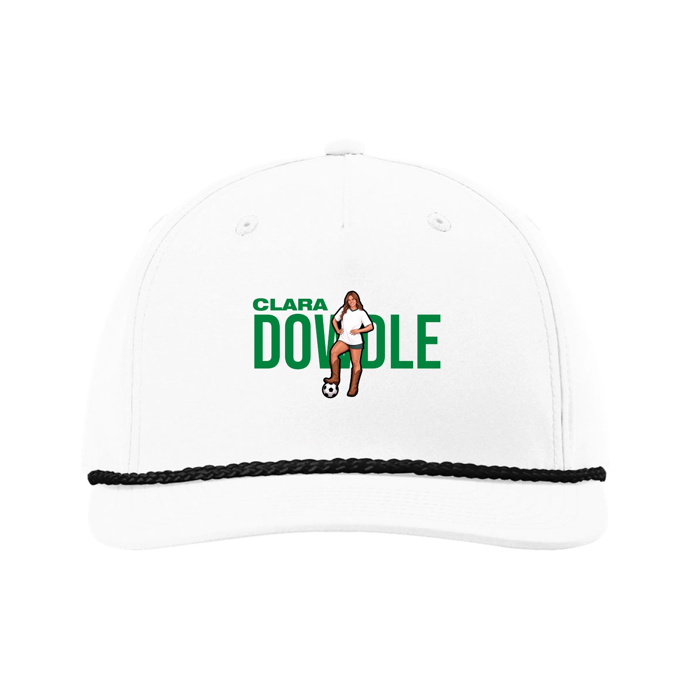 Five-Panel Classic Rope Cap — Player Name in White