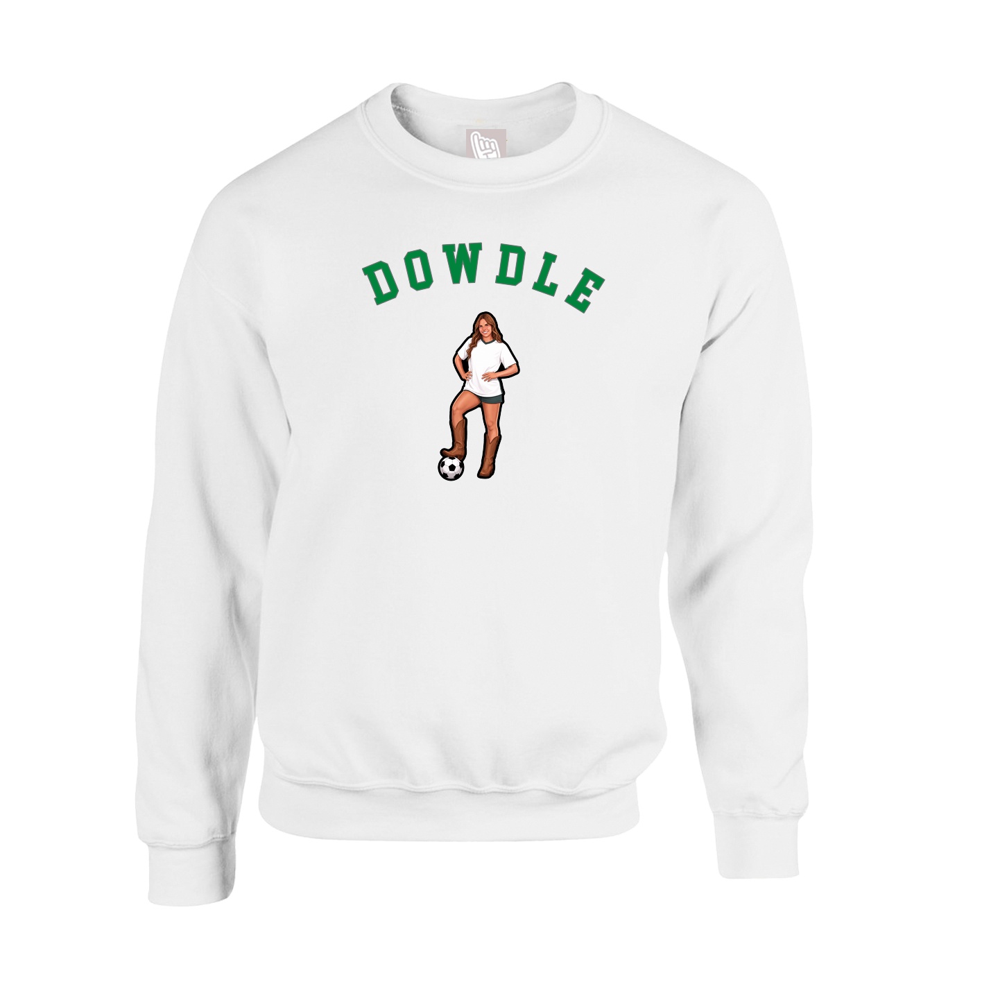 Fleece Crew — Shirsey Arch in White