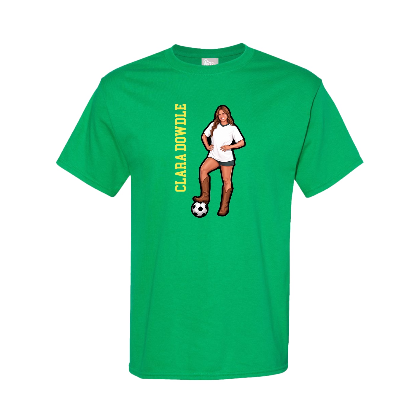Tee — Name Vertical in Green