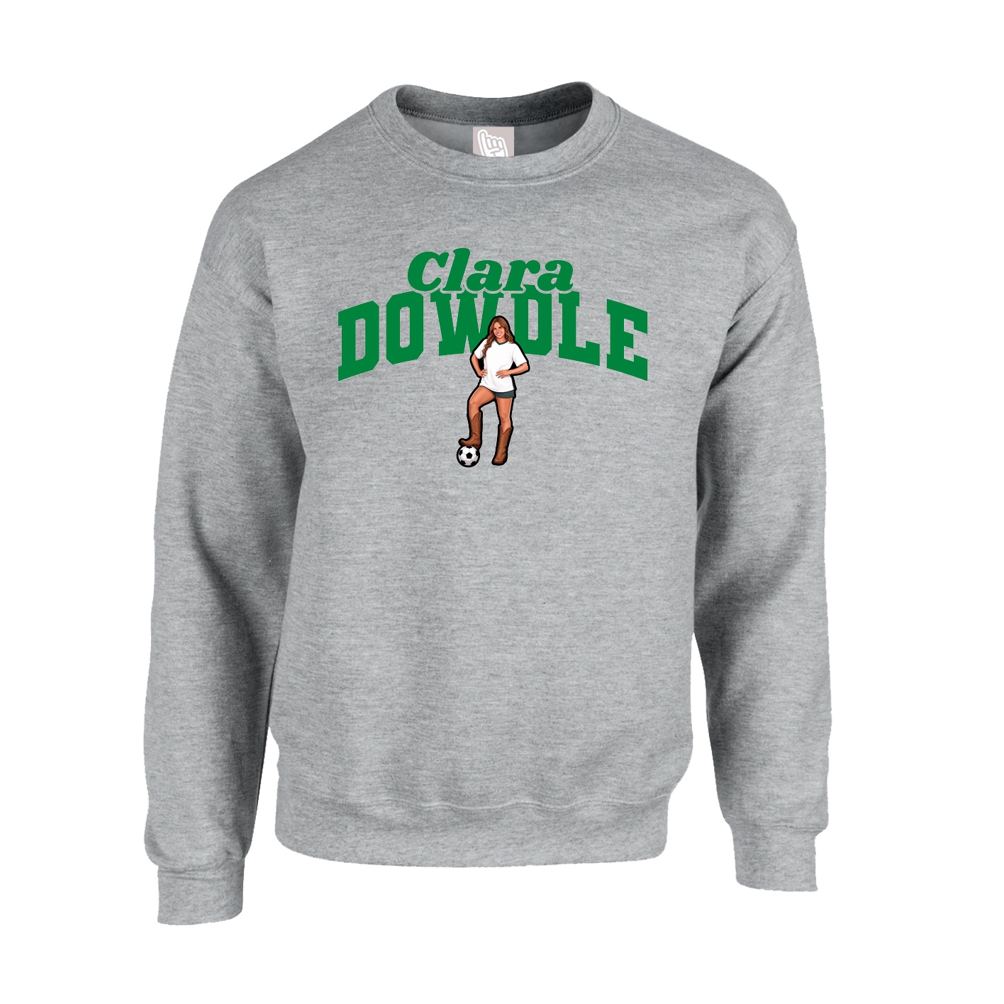 Fleece Crew — Signature Arch in Grey