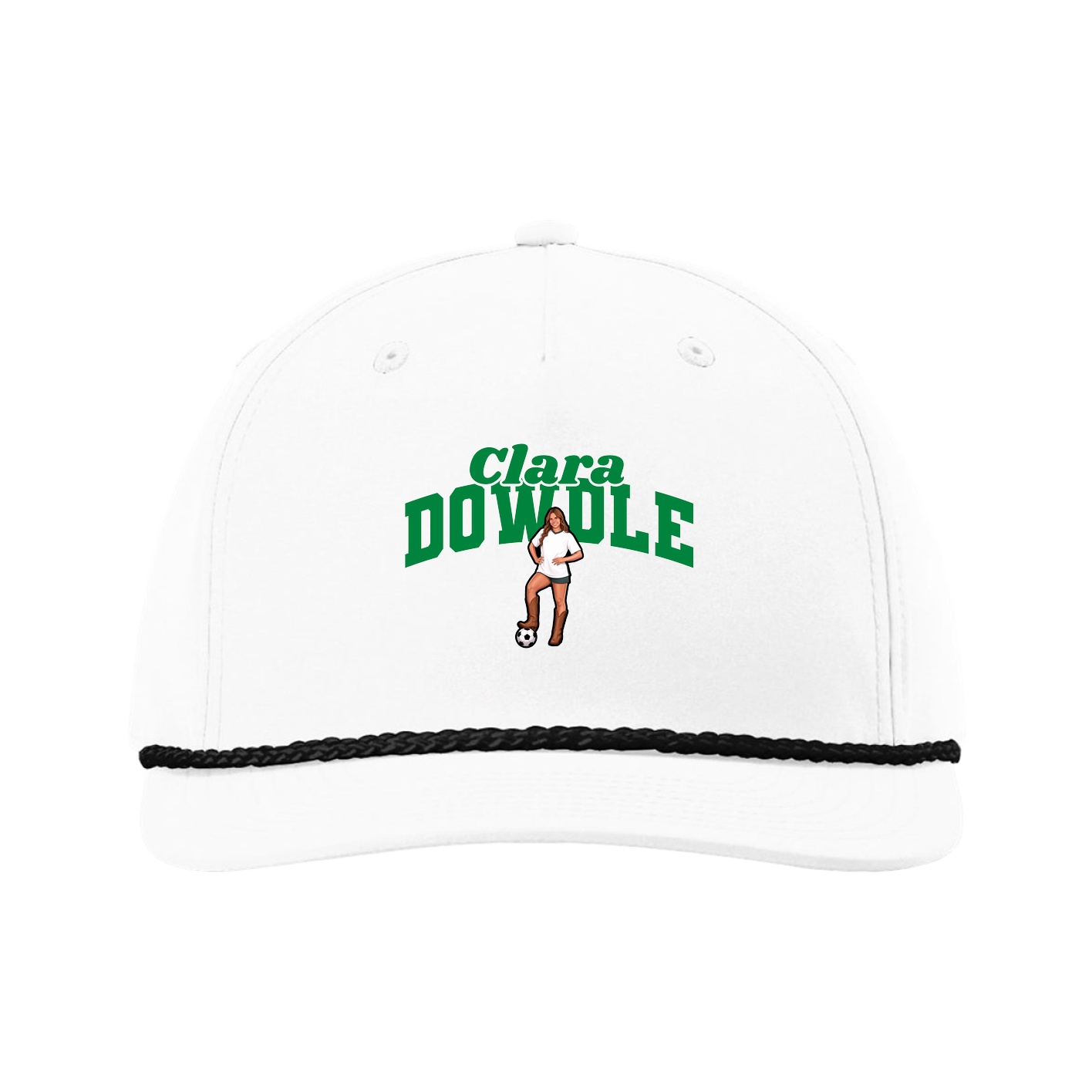 Five-Panel Classic Rope Cap — Signature Arch in White