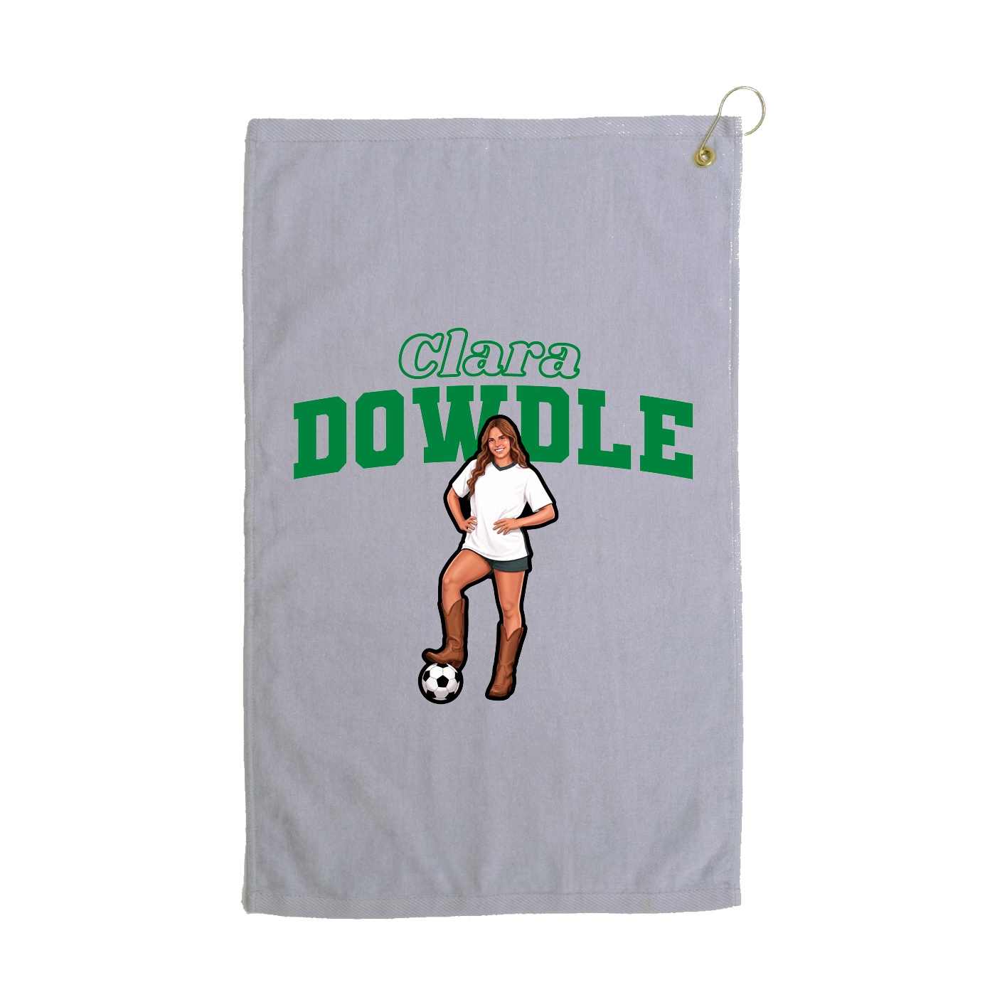 Golf Towel — Name Arch in Grey