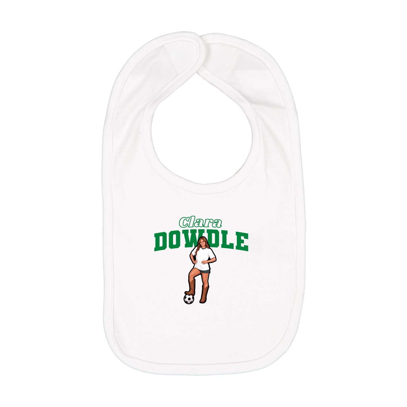 Infant Bib — Name Arch in White