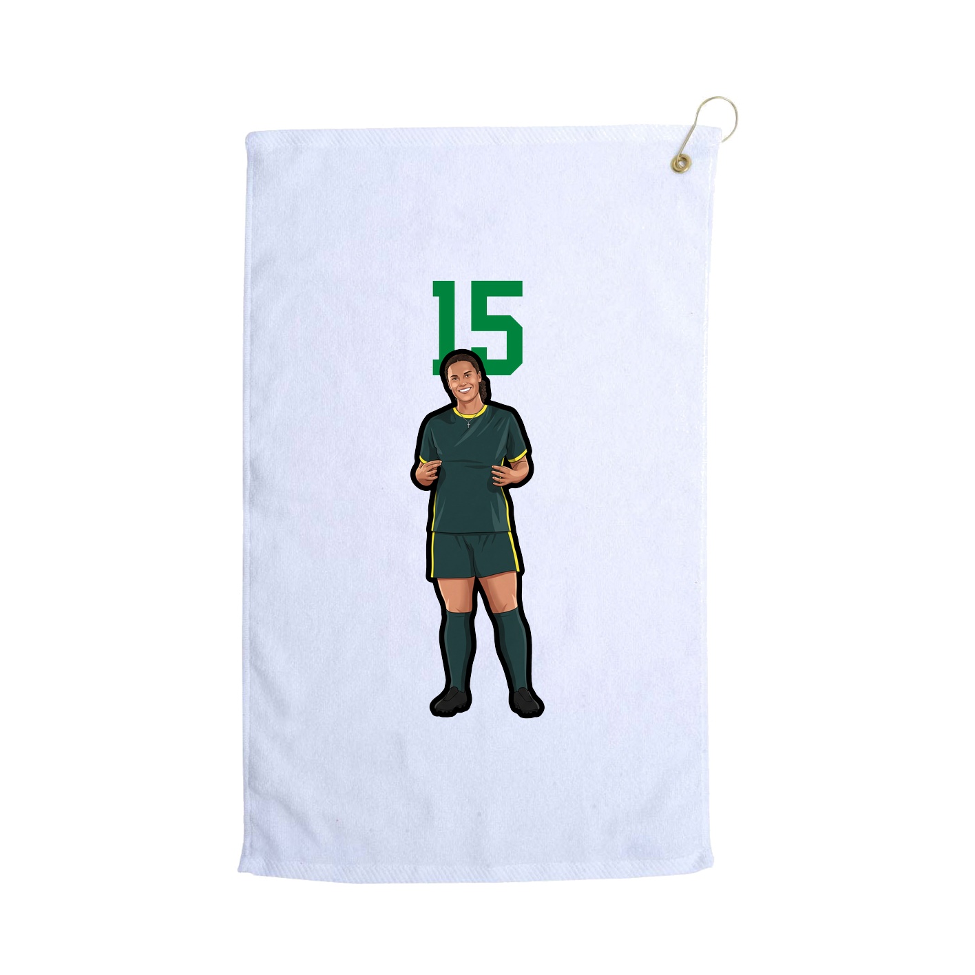 Golf Towel — Number Top in White