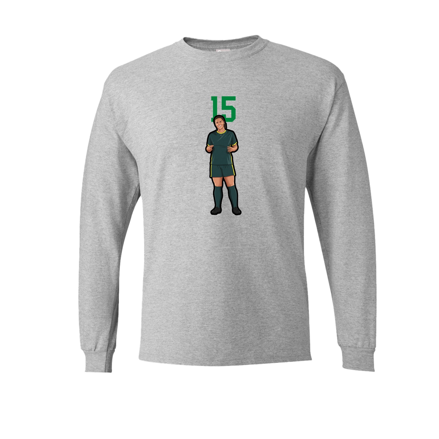 Long Sleeve Tee — Number Top in Grey