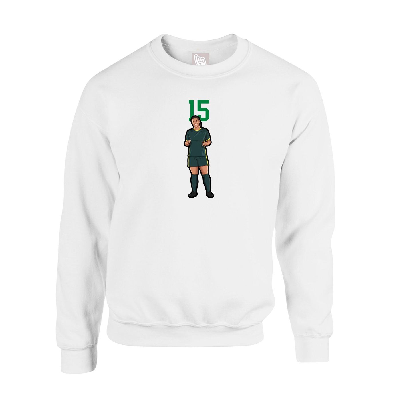 Fleece Crew — Number Top in White