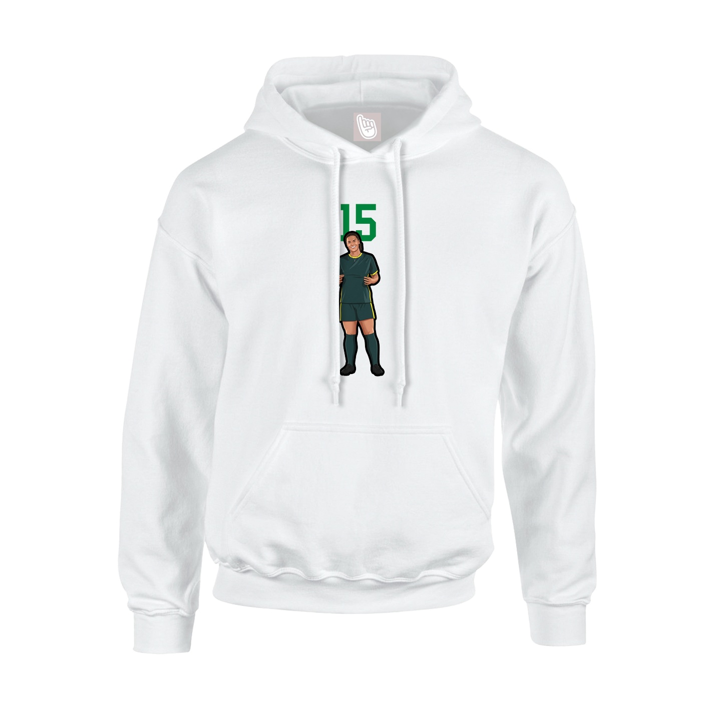 Youth Hoodie — Number Top in White
