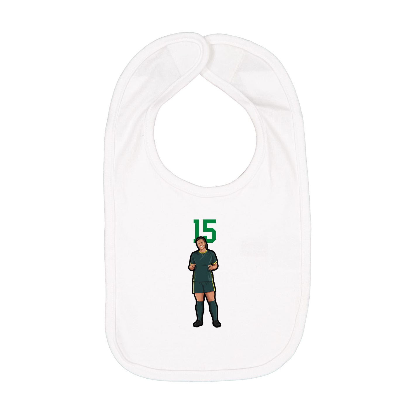 Infant Bib — Number Top in White