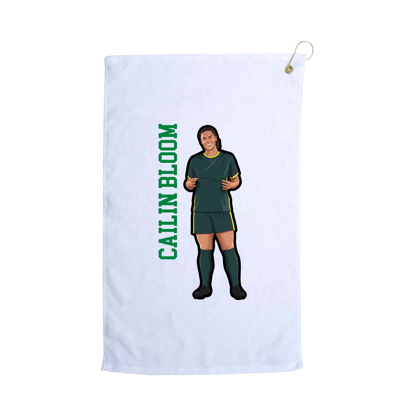 Golf Towel — Name Vertical in White