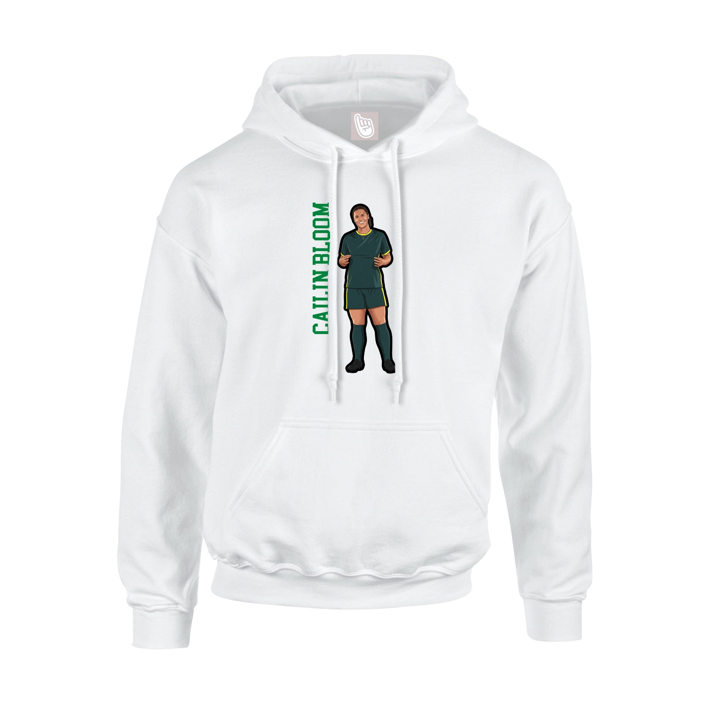 Youth Hoodie — Name Vertical in White