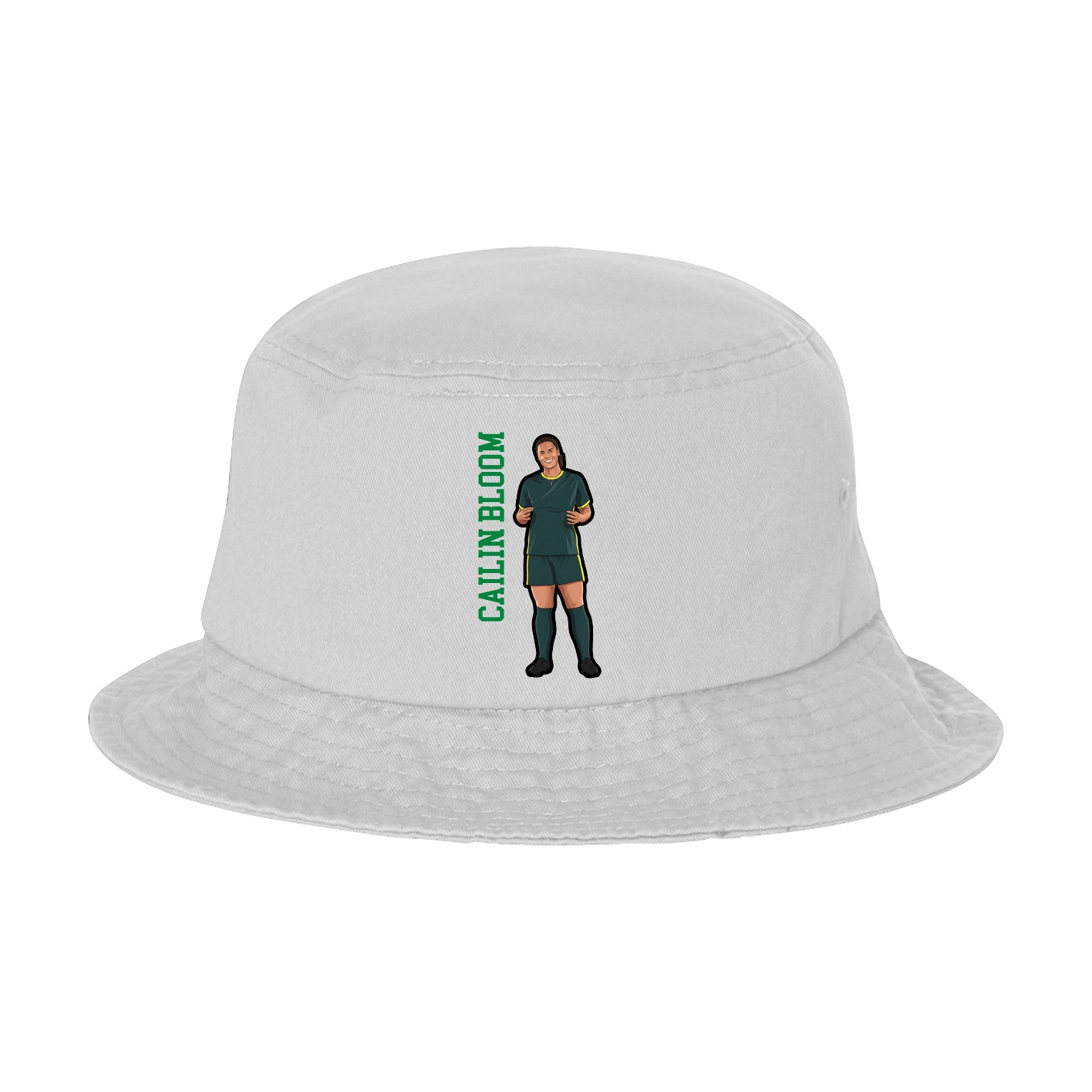Bucket Cap — Name Vertical in White