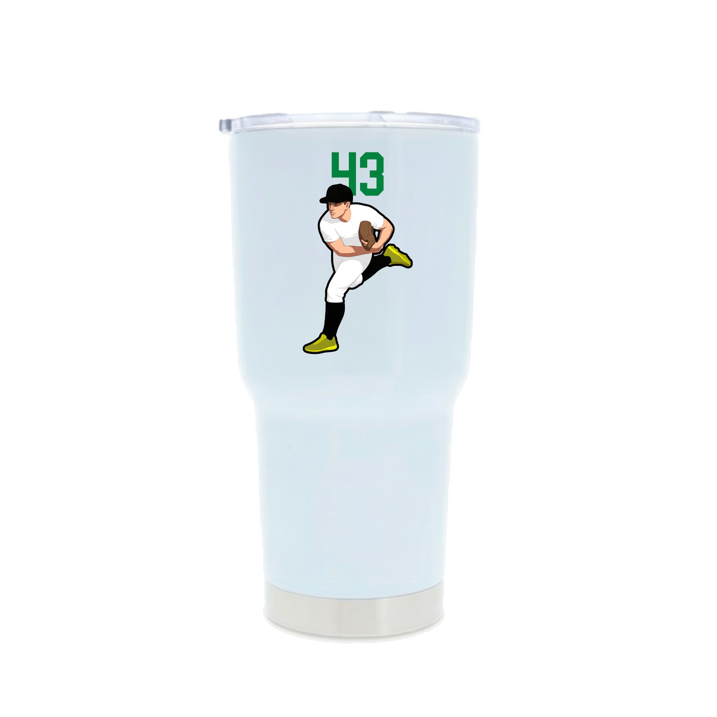 30oz Stainless Steel Tumbler — Number Top in White