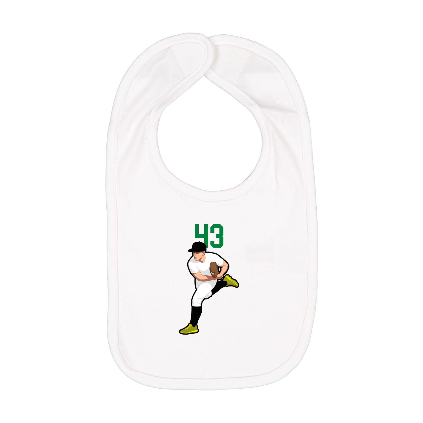 Infant Bib — Number Top in White