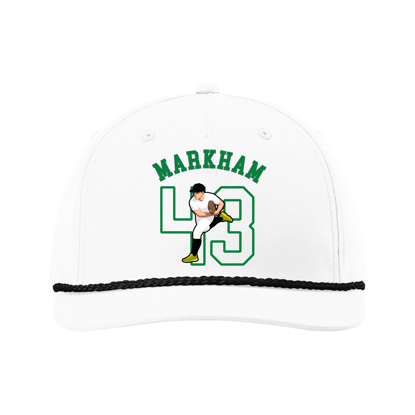 Five-Panel Classic Rope Cap — Shirsey Arch in White
