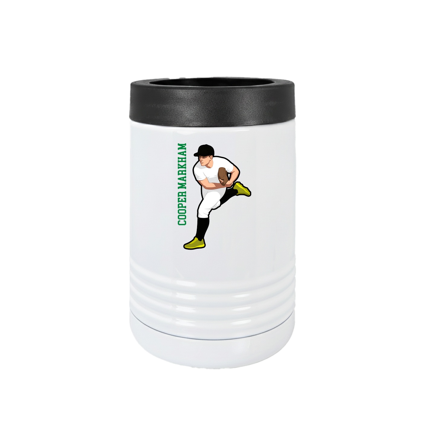 Beverage Holder — Name Vertical in White