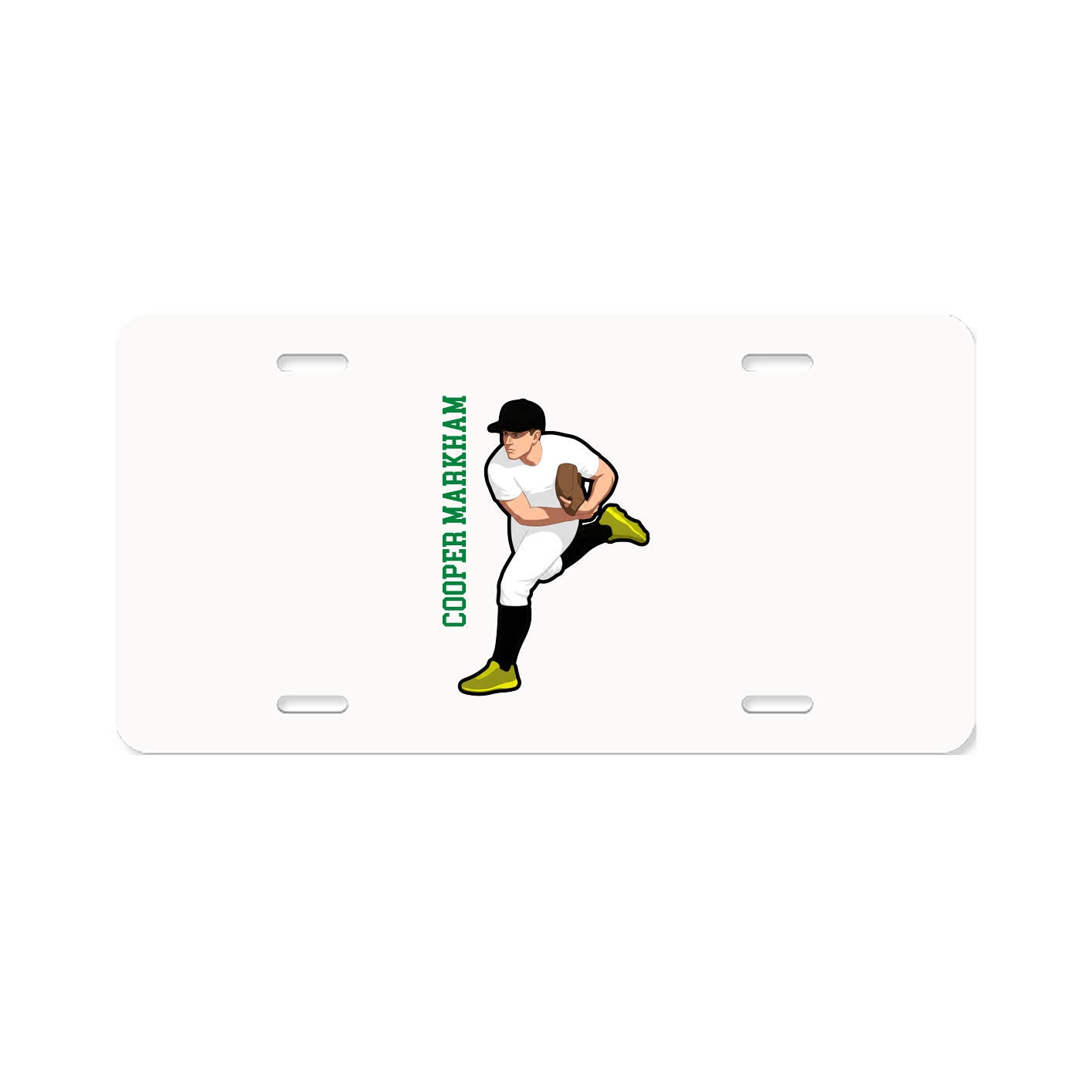 License Plate — Name Vertical in Classic