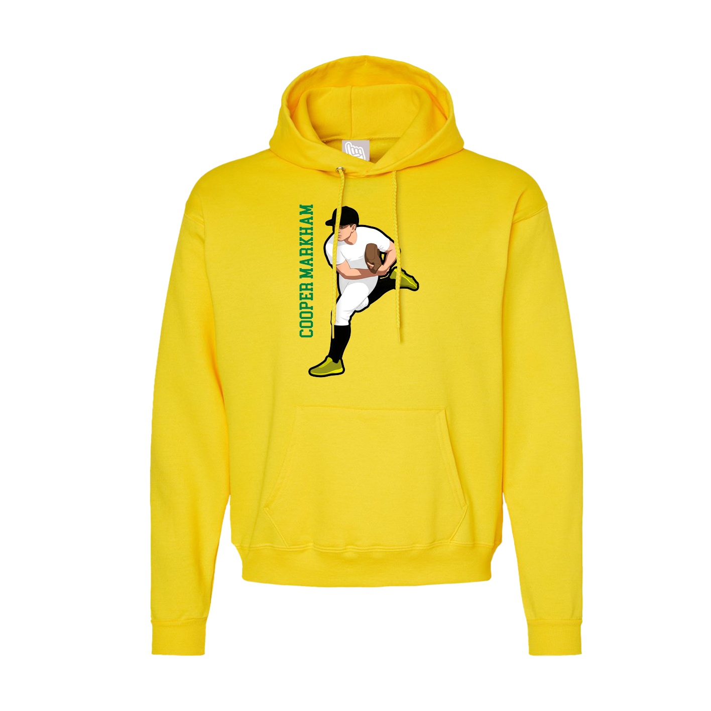 Hoodie — Name Vertical in Yellow