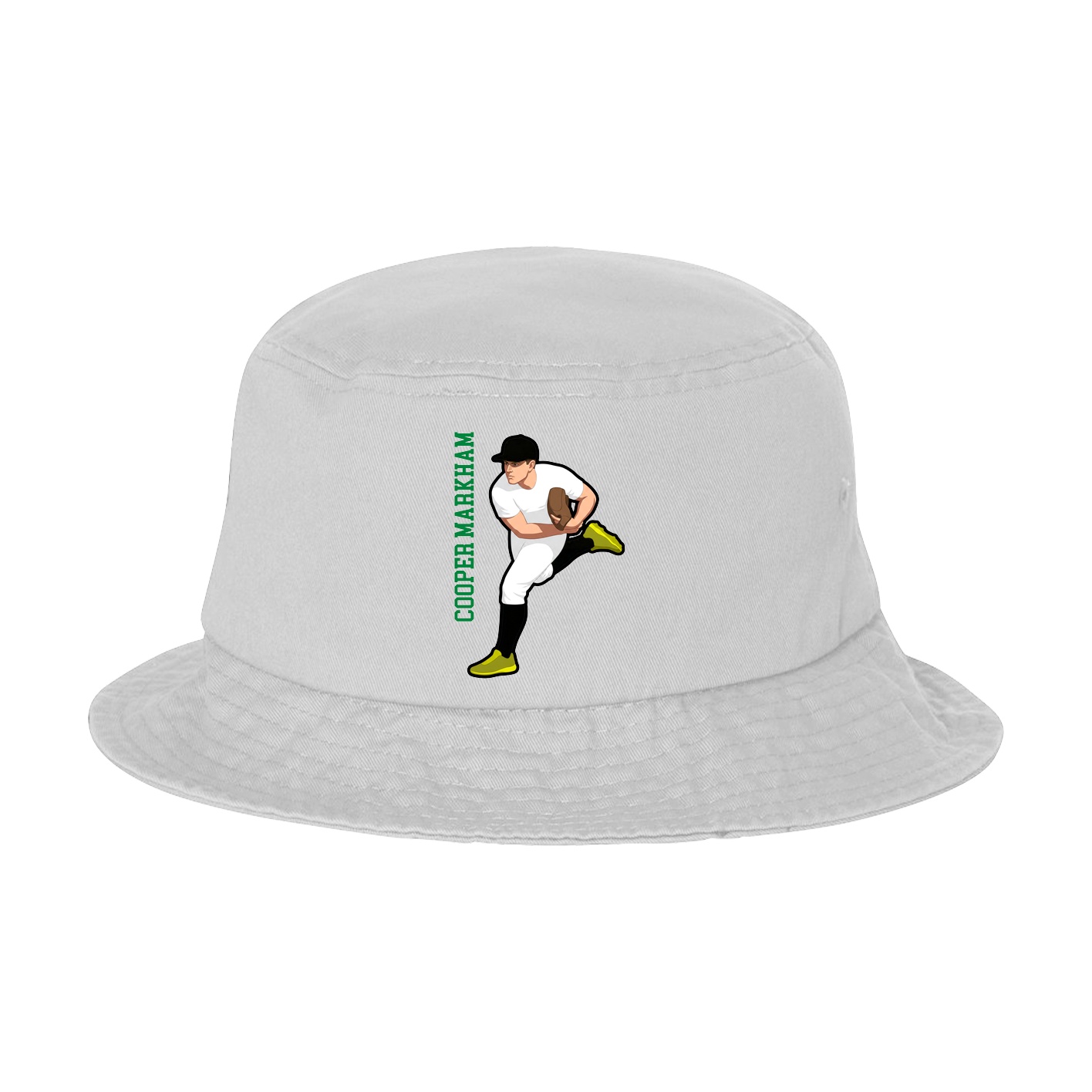 Bucket Cap — Name Vertical in White