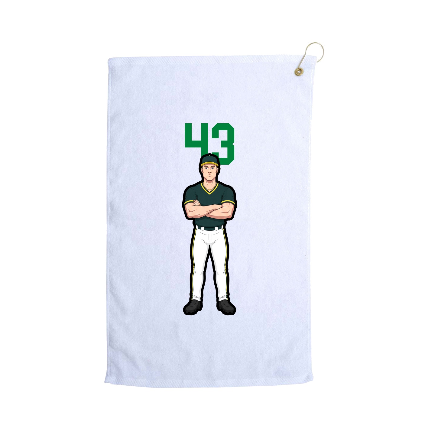 Golf Towel — Number Top in White