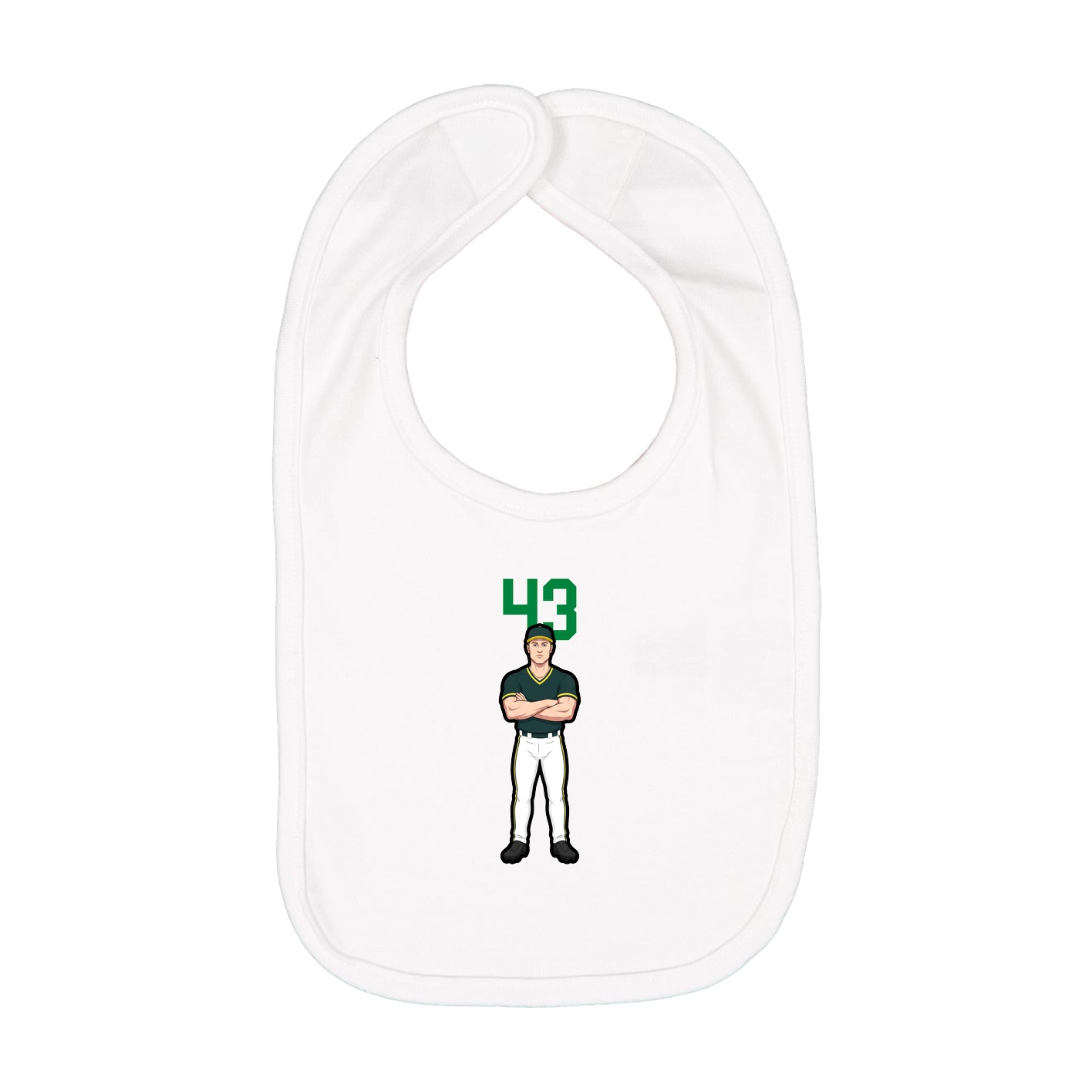 Infant Bib — Number Top in White