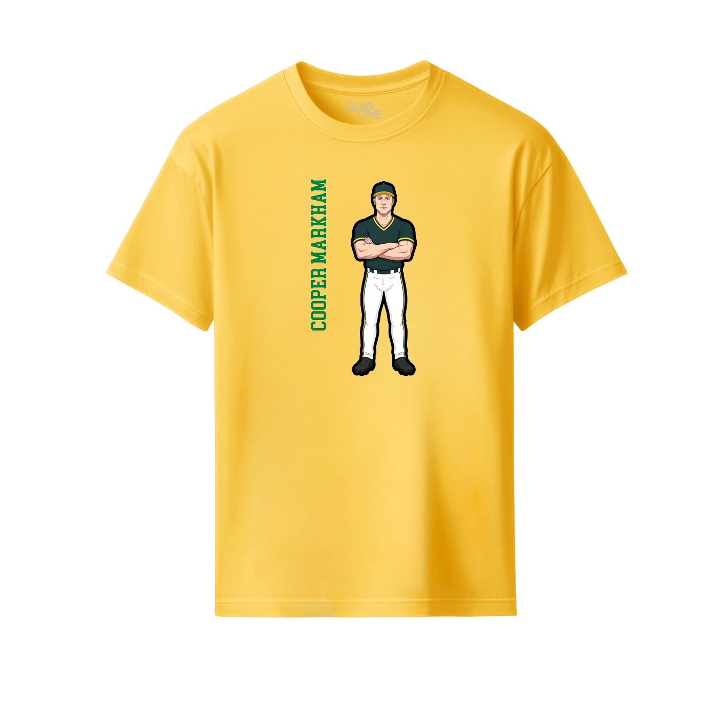 Youth Tee — Name Vertical in Yellow