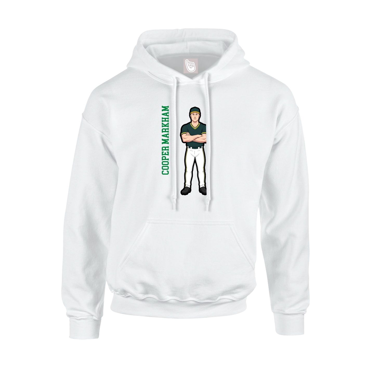 Youth Hoodie — Name Vertical in White